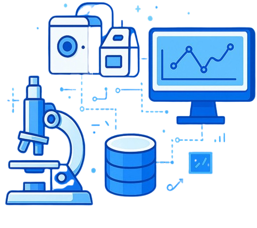 Abstract lab automation illustration